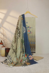 3Piece - Linen Printed Suit Classic CLST03