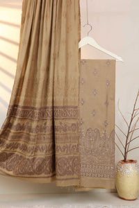 3Piece - Marina Peach Leather Embroidered Suit WAR08